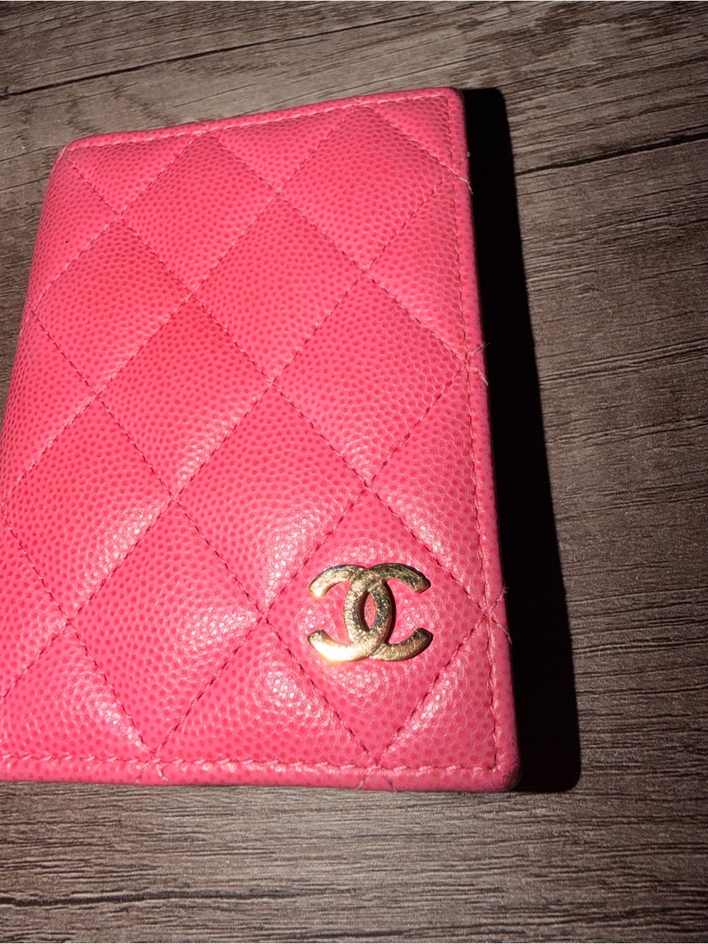 CHANEL Hot Pink Quilted Leather Card Case with CC Logo - Picture 6 of 6